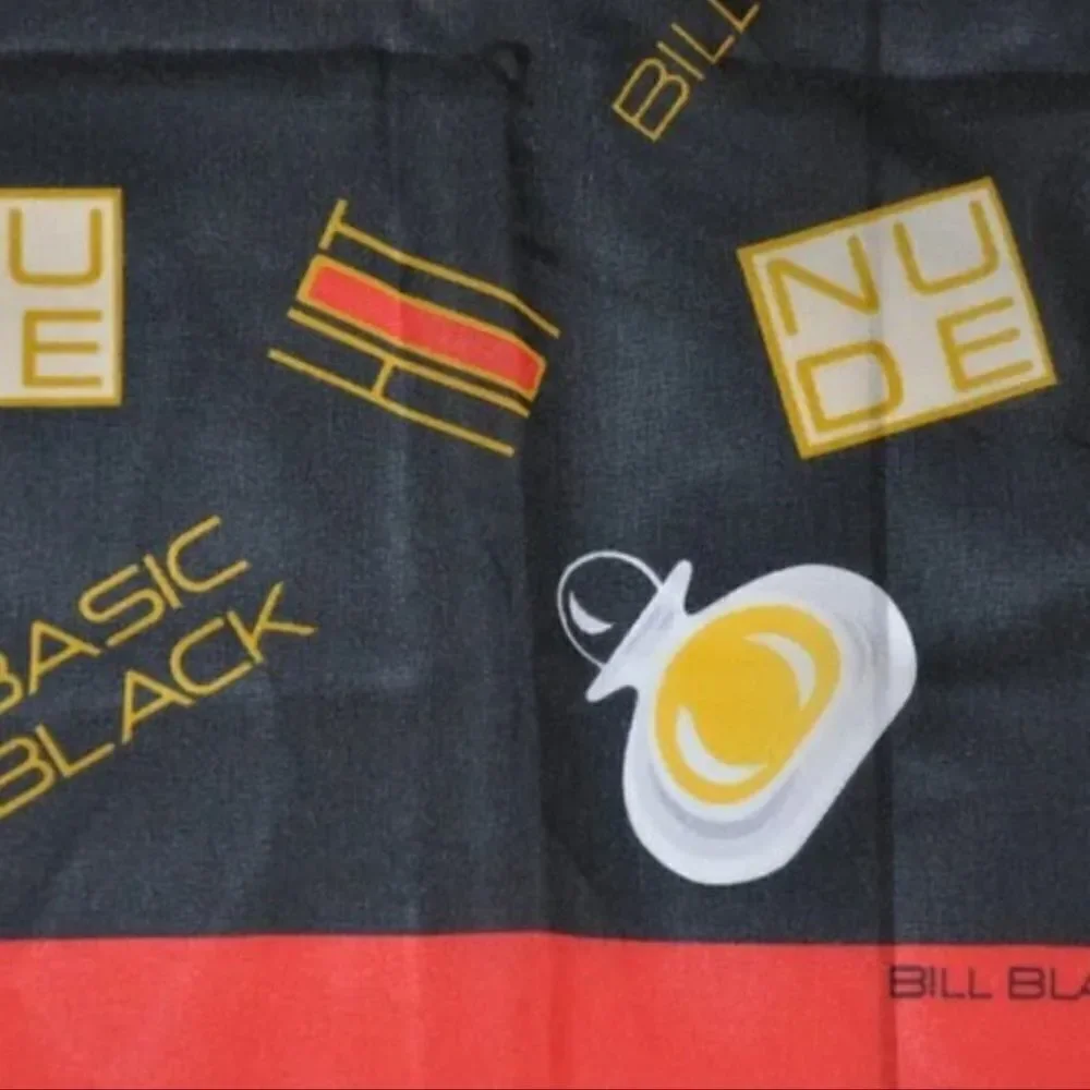 Vintage Bill Blass Assortment of Perfumes 34 inch square multicolor scarf